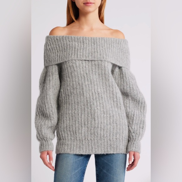 Nation LTD Sweaters - Nation LTD | Serena Off the Shoulder Sweater Alpaca Dove Gray Heather Sz S
